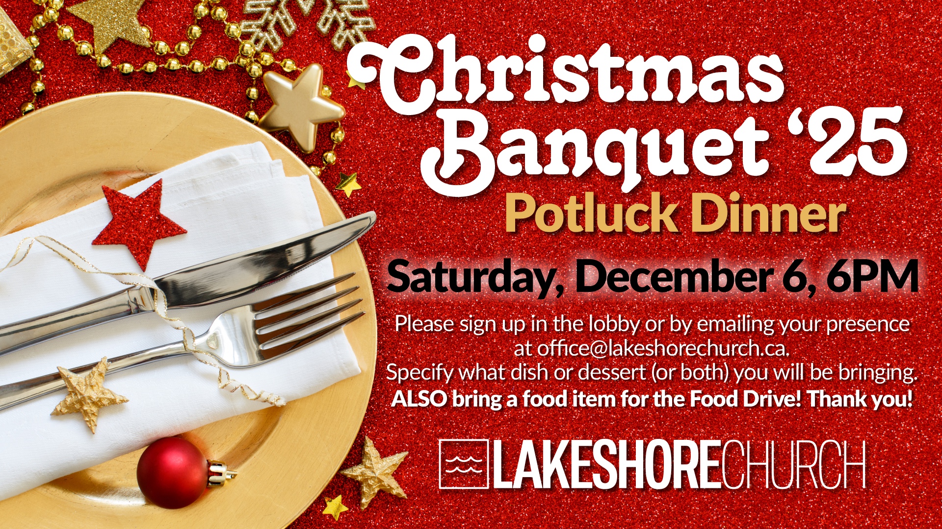 Featured image for “CHRISTMAS BANQUET ‘25 – POTLUCK DINNER”