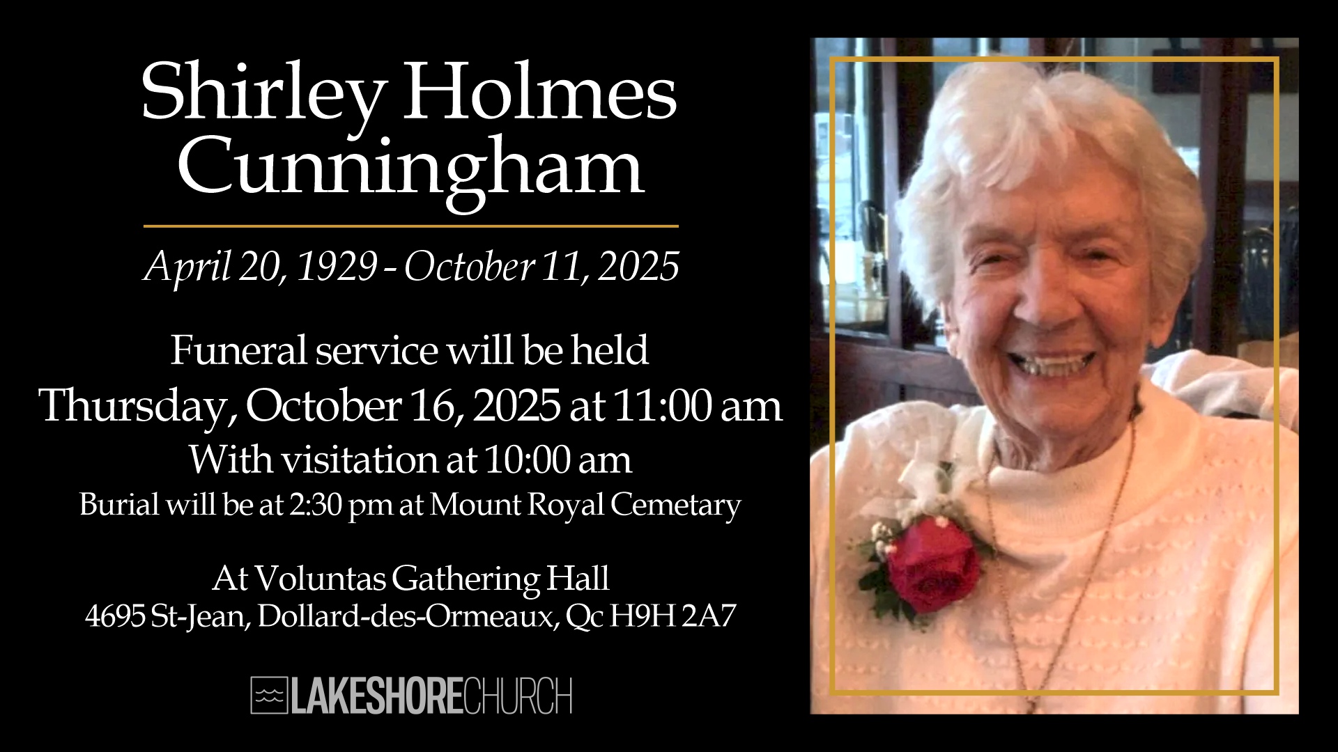Featured image for “FUNERAL FOR SHIRLEY HOLMES CUNNINGHAM”