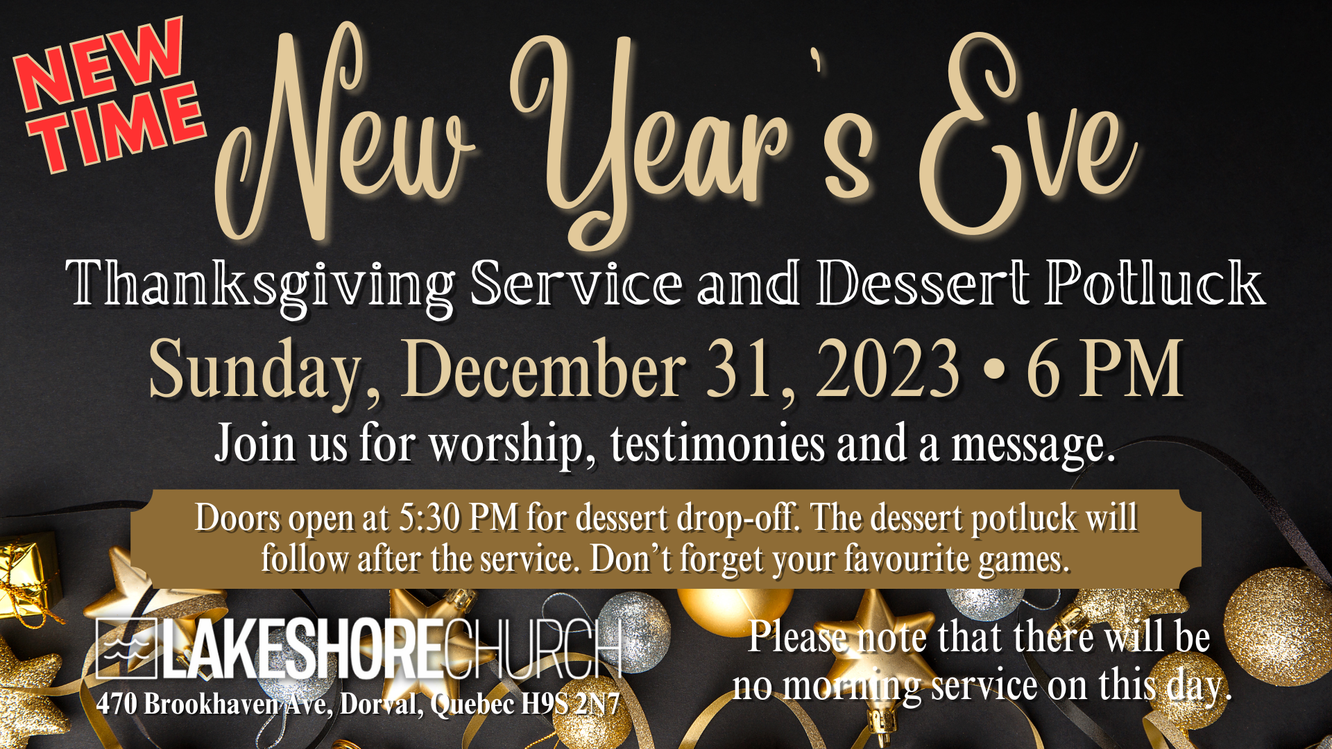 Featured image for “New Year’s Eve Thanksgiving Service and Dessert Potluck”