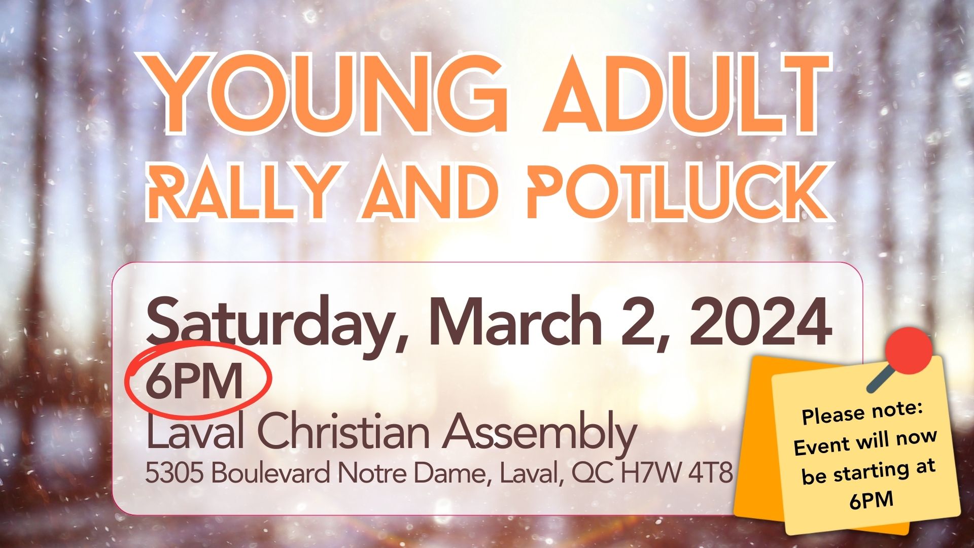 Featured image for “PAOC Young Adult Rally and Potluck”